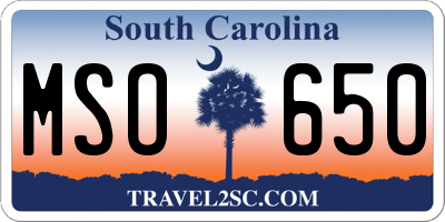 SC license plate MSO650