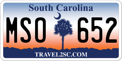 SC license plate MSO652