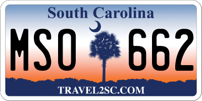 SC license plate MSO662