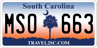 SC license plate MSO663
