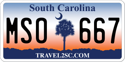SC license plate MSO667