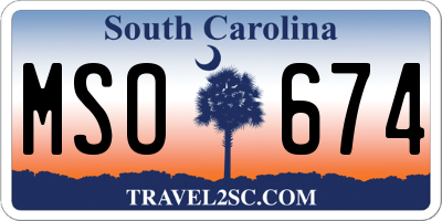 SC license plate MSO674