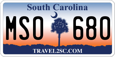 SC license plate MSO680