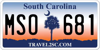 SC license plate MSO681