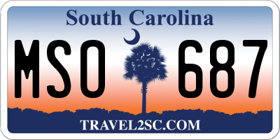 SC license plate MSO687