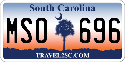 SC license plate MSO696