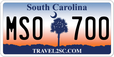 SC license plate MSO700
