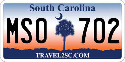 SC license plate MSO702