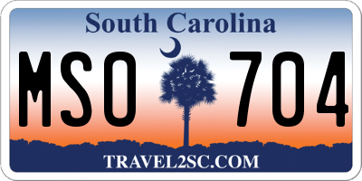 SC license plate MSO704