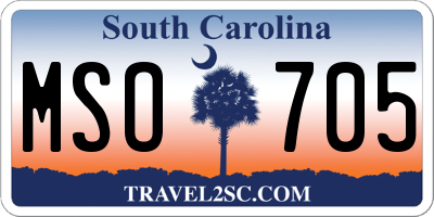 SC license plate MSO705