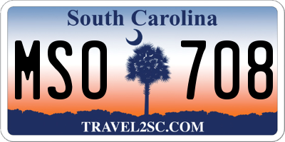 SC license plate MSO708