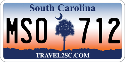 SC license plate MSO712