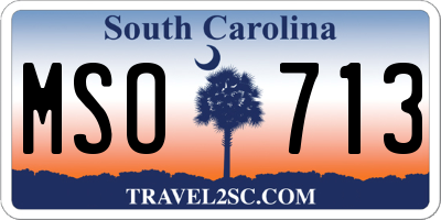 SC license plate MSO713