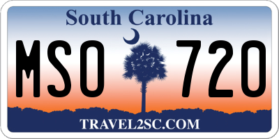 SC license plate MSO720