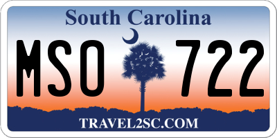 SC license plate MSO722
