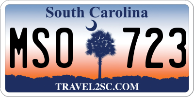 SC license plate MSO723