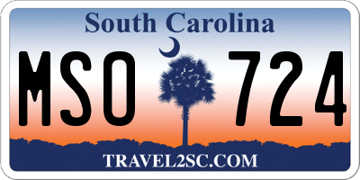 SC license plate MSO724