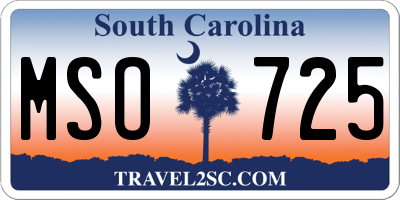 SC license plate MSO725