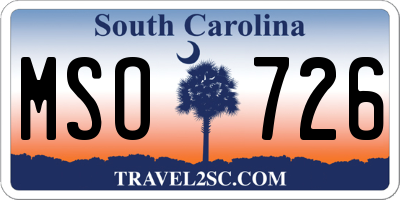 SC license plate MSO726
