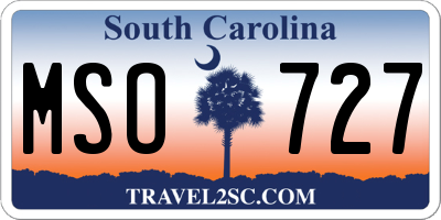 SC license plate MSO727
