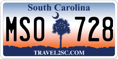 SC license plate MSO728
