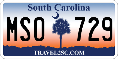 SC license plate MSO729
