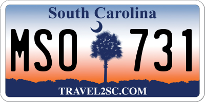 SC license plate MSO731