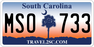 SC license plate MSO733