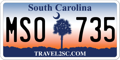SC license plate MSO735