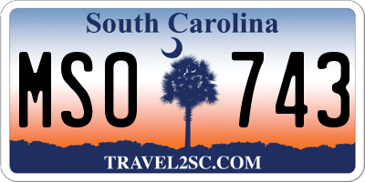 SC license plate MSO743