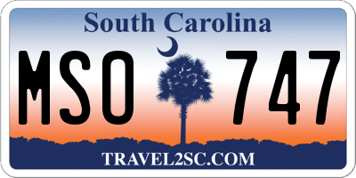 SC license plate MSO747