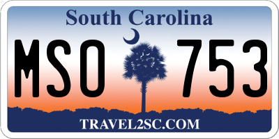 SC license plate MSO753