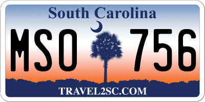 SC license plate MSO756