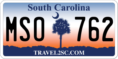 SC license plate MSO762
