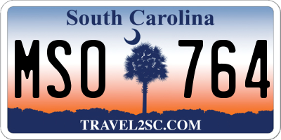 SC license plate MSO764