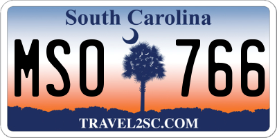 SC license plate MSO766