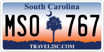SC license plate MSO767