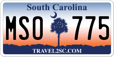 SC license plate MSO775
