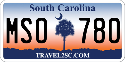 SC license plate MSO780