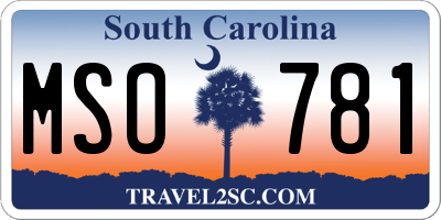 SC license plate MSO781