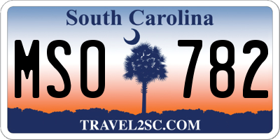 SC license plate MSO782