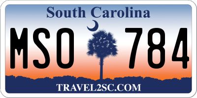 SC license plate MSO784