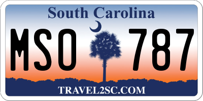 SC license plate MSO787