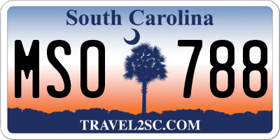 SC license plate MSO788
