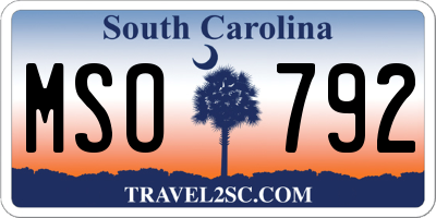 SC license plate MSO792