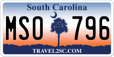 SC license plate MSO796