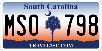 SC license plate MSO798
