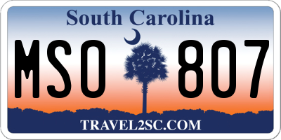 SC license plate MSO807