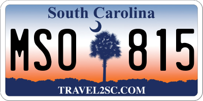 SC license plate MSO815