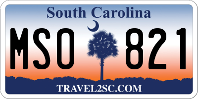 SC license plate MSO821